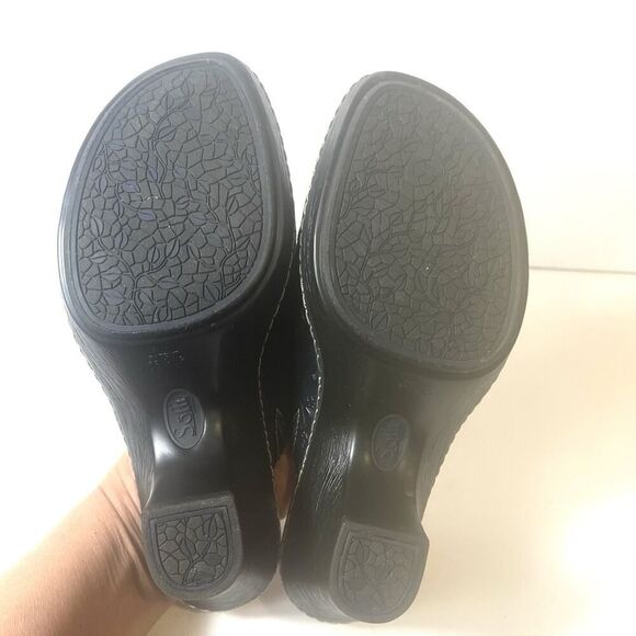 Sofft Womens 7.5 M Navy Blue Textured Floral Leather Slip On Comfort Casual Mule - Picture 10 of 11